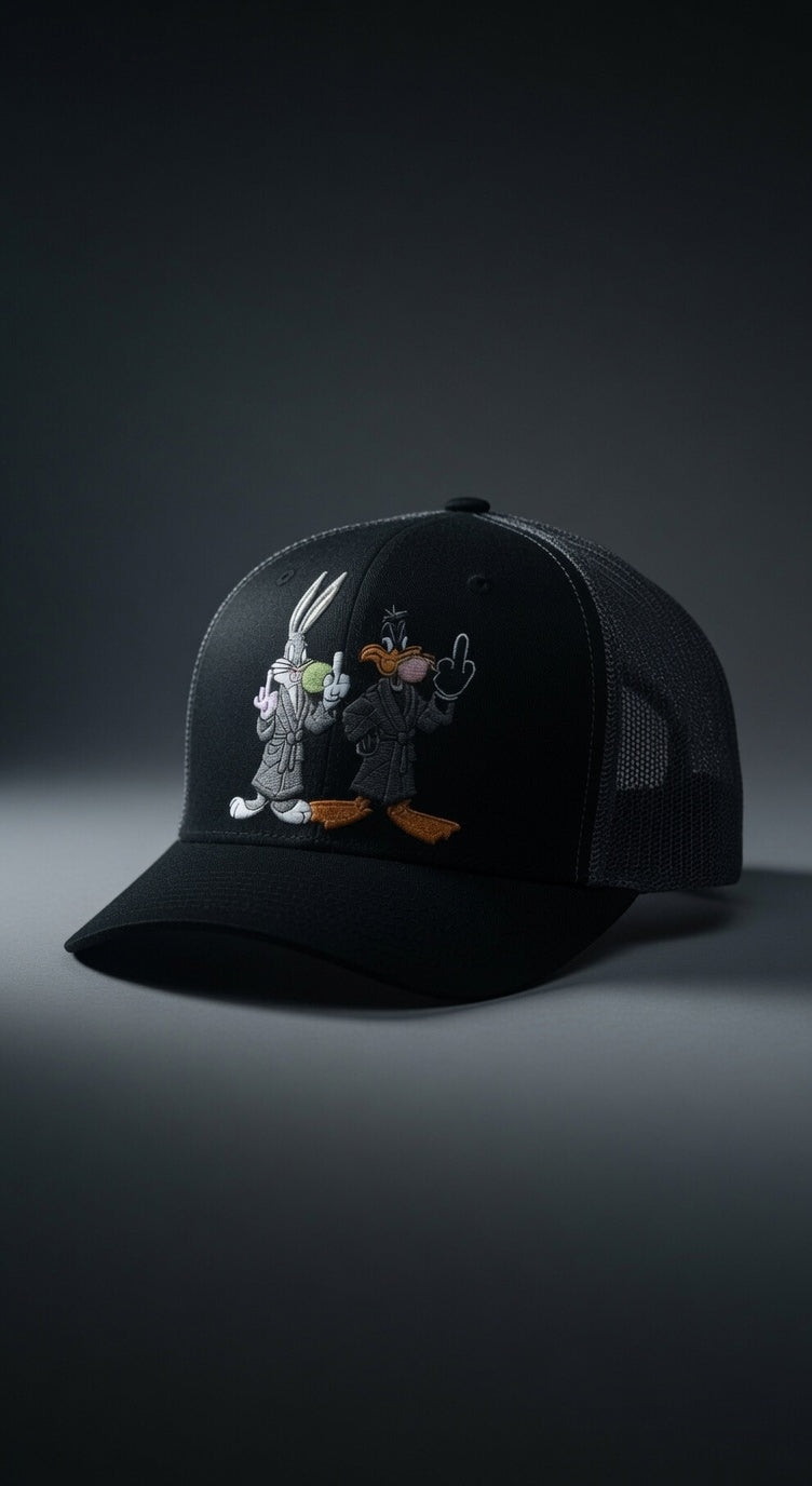 Black and grey buggs bunny, daffy duck